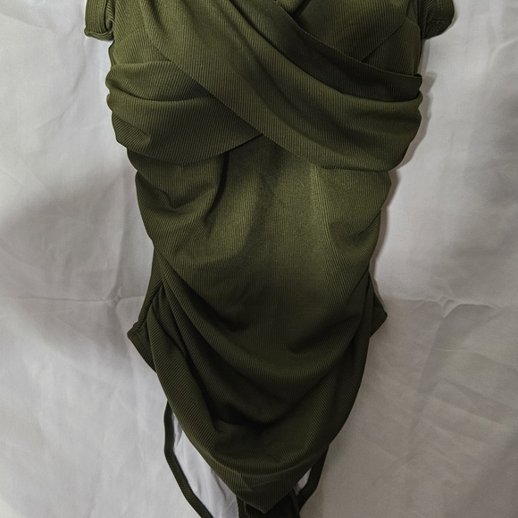 Cupshe Dresses & Skirts - Cupshe Strapless Olive Dress